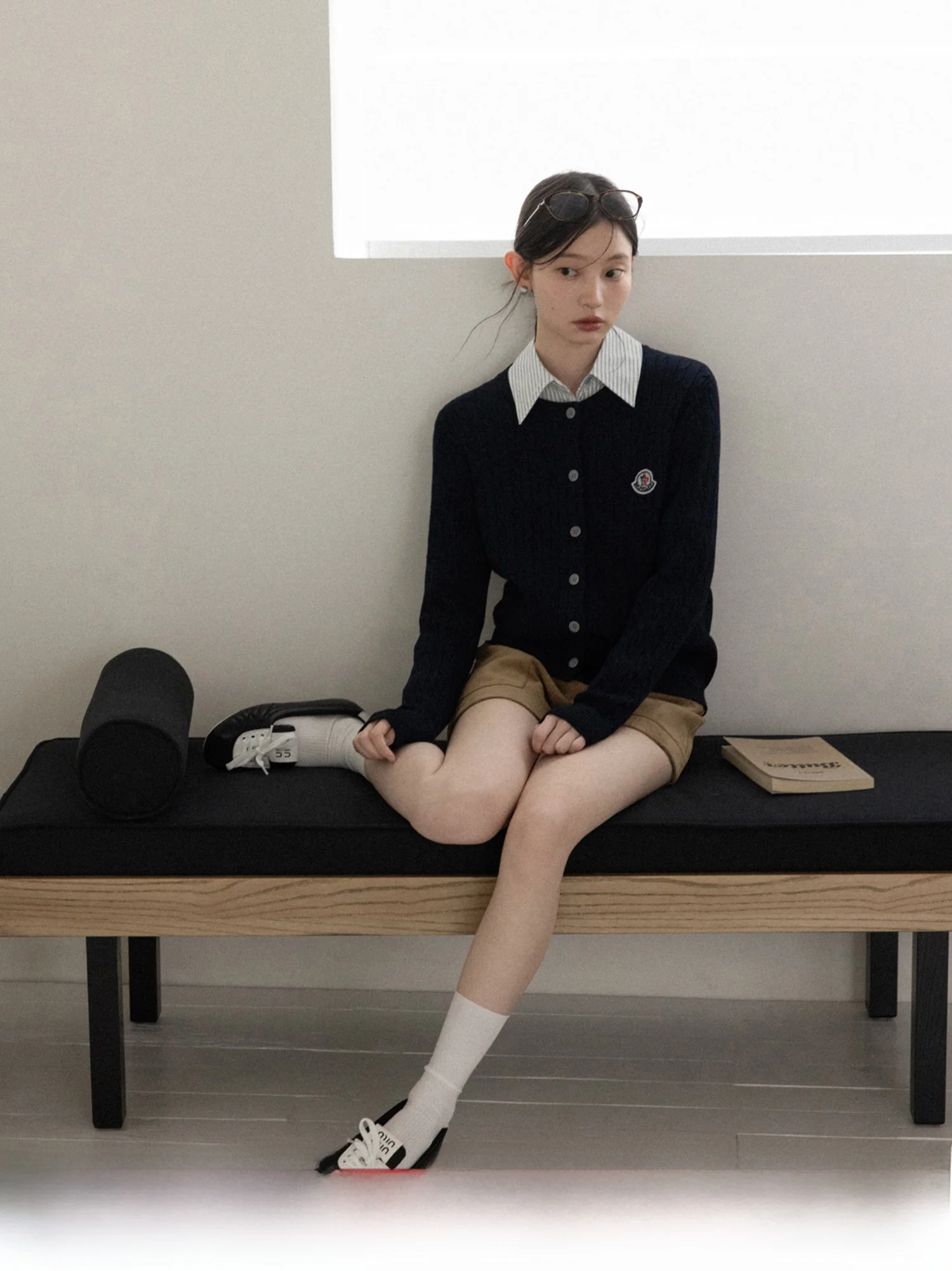 

Корейский модный вязаный свитер в стиле колледж для женщин, с круглым вырезом, шерстяной, для ношения под одеждой, весенний кардиган, мягкий, повседневный, свободного кроя