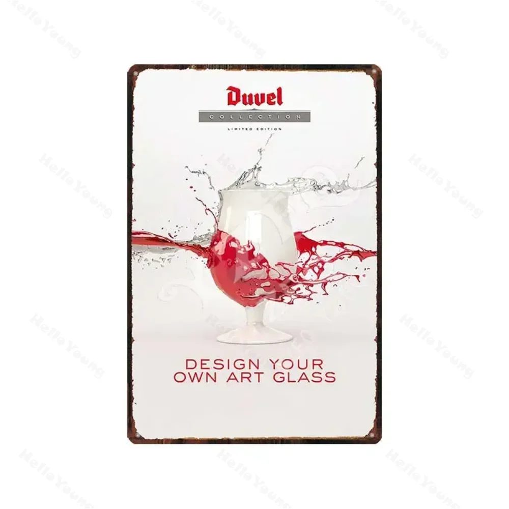 Duvel Beer's Vintage Metal Sign: A Retro Wall Plate. Bar Pub Artwork, Great As Home Decor. A Charming Retro Style Wall Hanging.