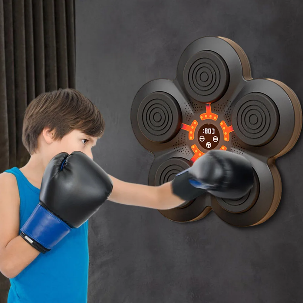 Bluetooth-Compatible Music Boxing Trainer Electronic Boxing Machine Wall-Mounted for Adults Kids Boxing Sports Reducing Stress