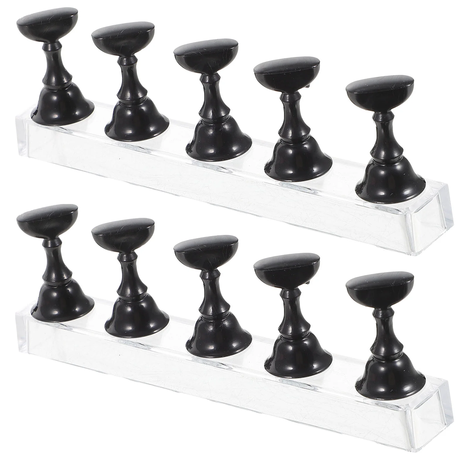 

2 Sets Nail Checkerboard Tip Display Stand Bracket Practice Acrylic Manicure