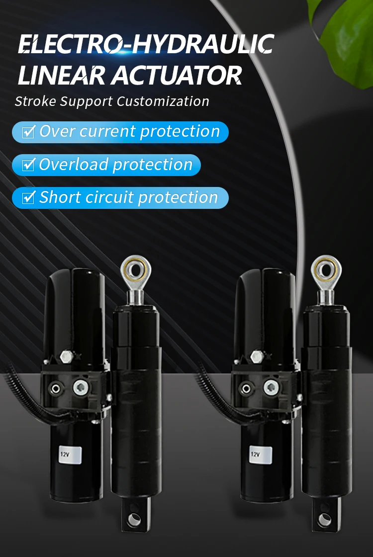 Attuatore lineare tubolare elettroidraulico elettrico con corsa lineare 12v 24v 350mm