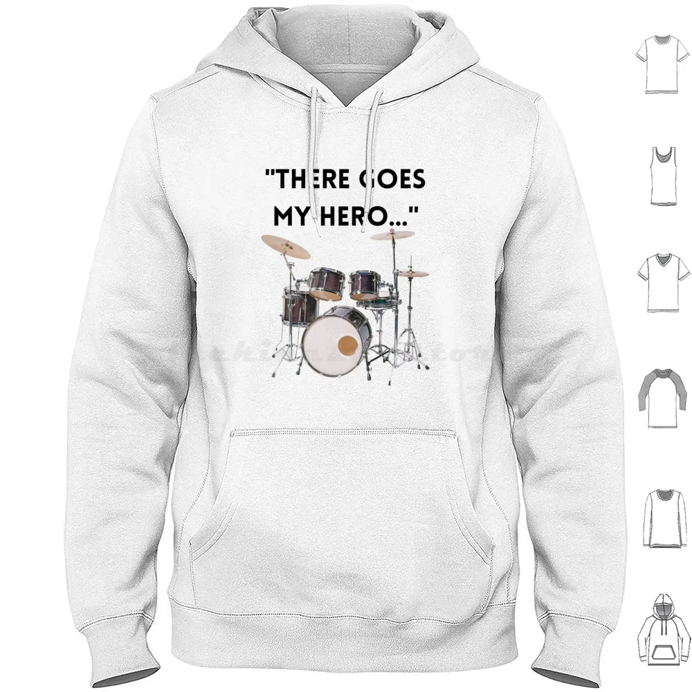 There Goes My Hero Hoodies Long Sleeve Taylor Hawkins Music Grunge Drummer Taylor Dave Grohl Hawkins Hawkin Band
