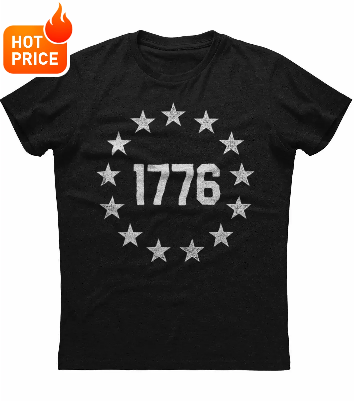 Independence 1776 Ring of Stars Amendment Patriotic T-Shirt 100% Cotton O-Neck Short Sleeve Summer Casual Mens Tee Streetwear