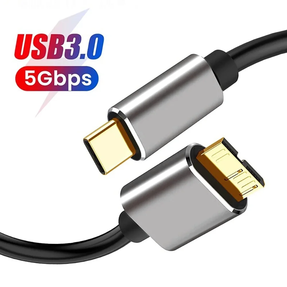 Type C to Micro B USB 3.0 Cable Adapter Connector 5Gbps External Hard Disk Data Cord For MacBook Laptop PC SSD HDD Camera Cable