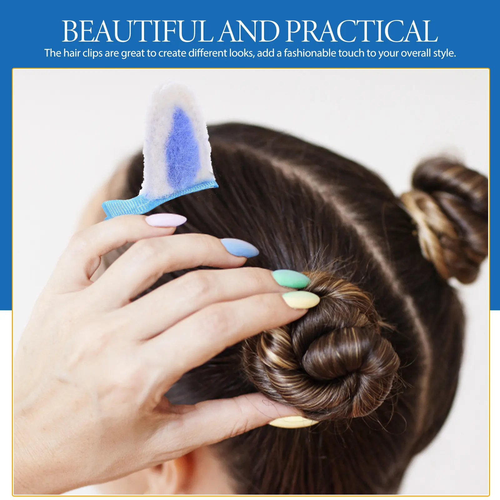 

2Pairs Bunny Ear Hair Clips Alloy Hair Barrettes for Teens Soft Comfortable Stylish Bangs Holder Easter Dance Accessories