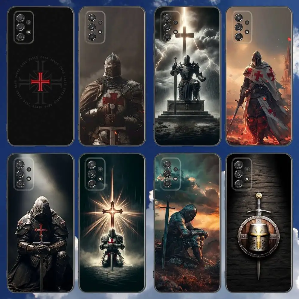 

Templar Knight Cover Phone Case For Samsung Galaxy A 91,80,73,72,71,53,52,51,22,5G Shockproof Soft Black Cover