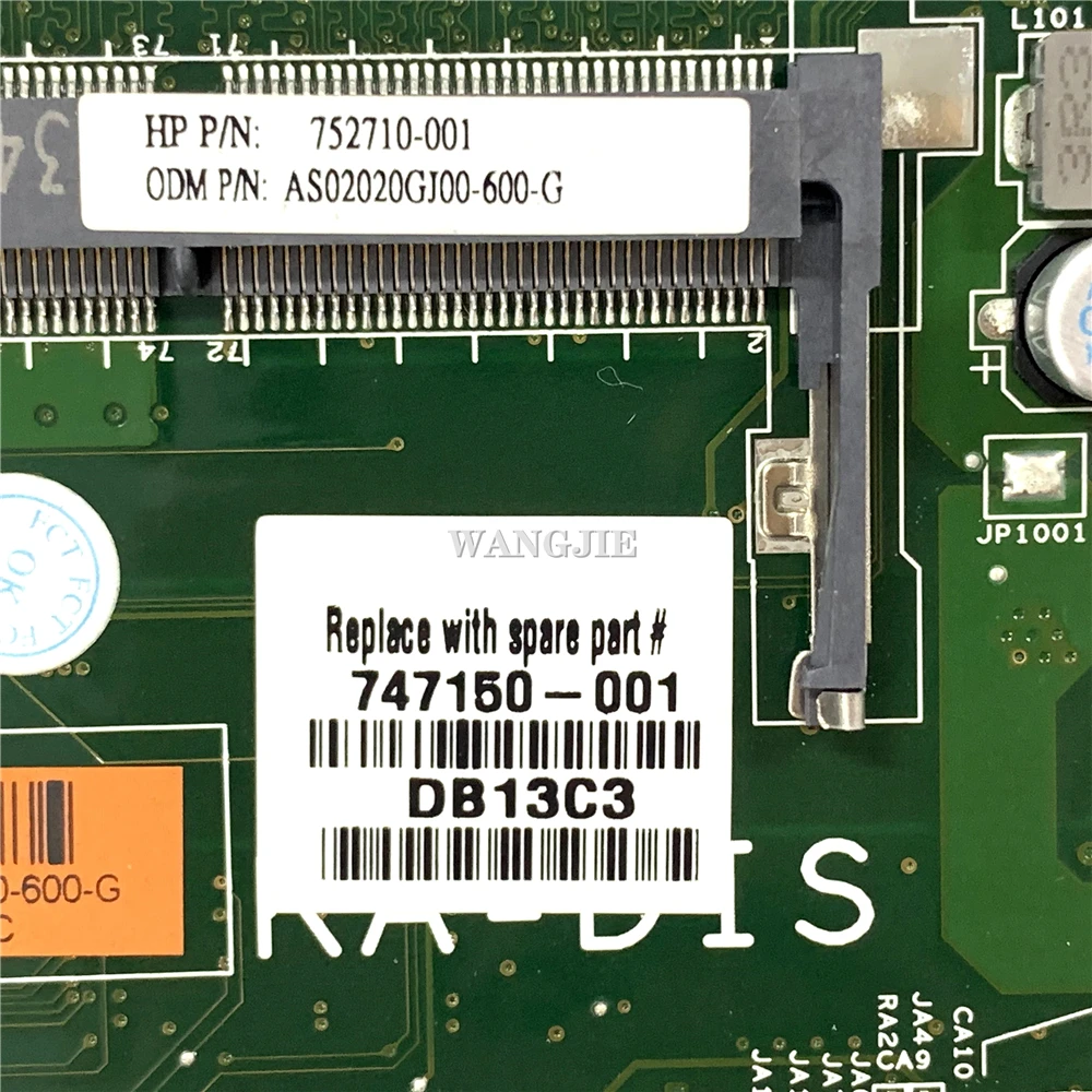 Untuk HP Envy 15-D 255 G2 Motherboard Laptop 747150-001 747150-501 CPU AMD A6-5200 CPU mainmainboard