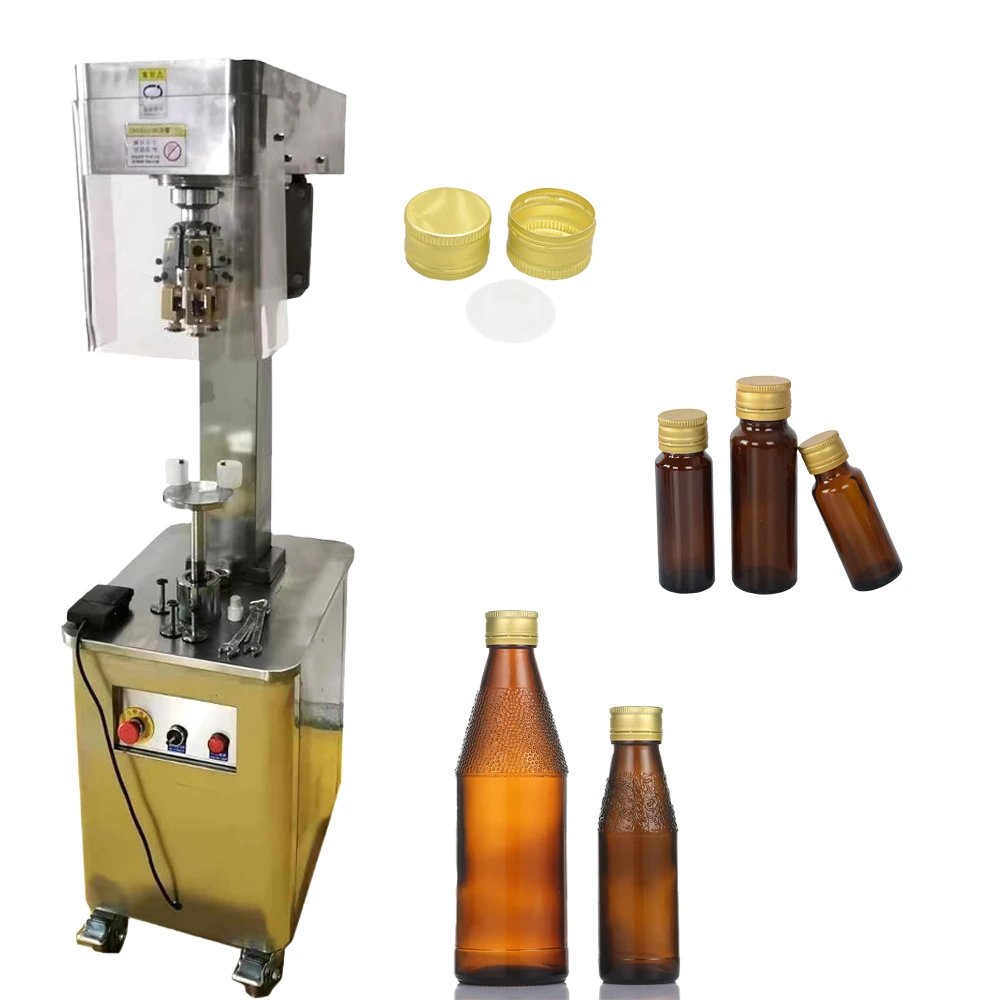 

Semi-automatic Pilfer-Proof Caps Capper Glass Bottle Olive Oil Sparkling Water Wine Capping Machine