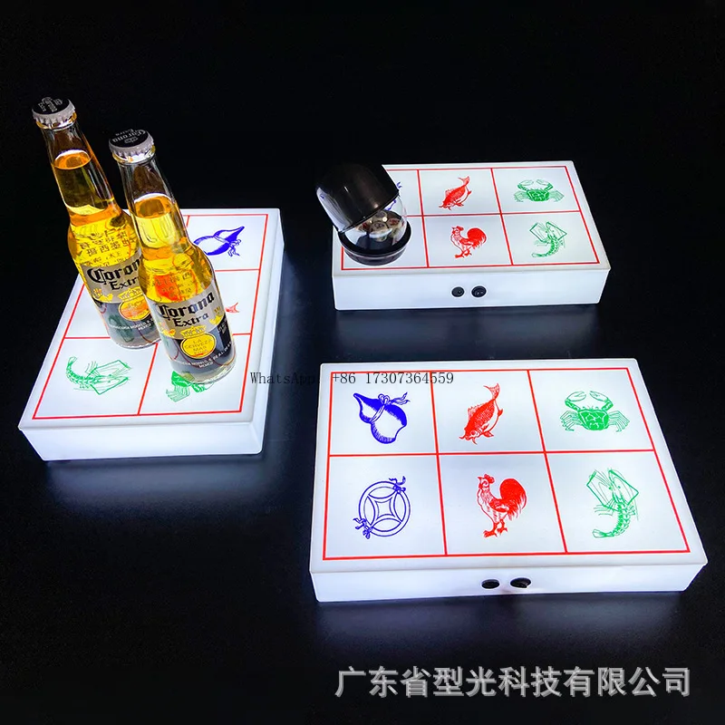 

LED bar new luminous fish shrimp crab dice game props drinking dice game plate atmosphere props customization