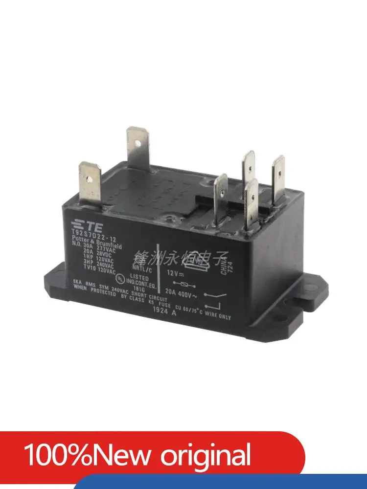 100% Original Power Relay T92S7D22-12 T92S7D22-24 12VDC 24VDC 30A 250VAC 6PIN General Purpose Relay DPST-NO (2 Form A) 12VDC