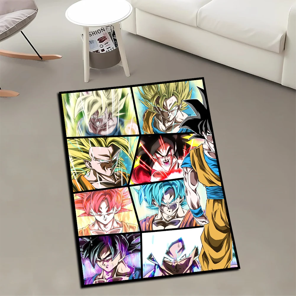 Area Rugs Anime Dragon Ball super Saiyan God All forms of Goku Super Cool Customize Rug Handmade Printed Carpet for Room Decor
