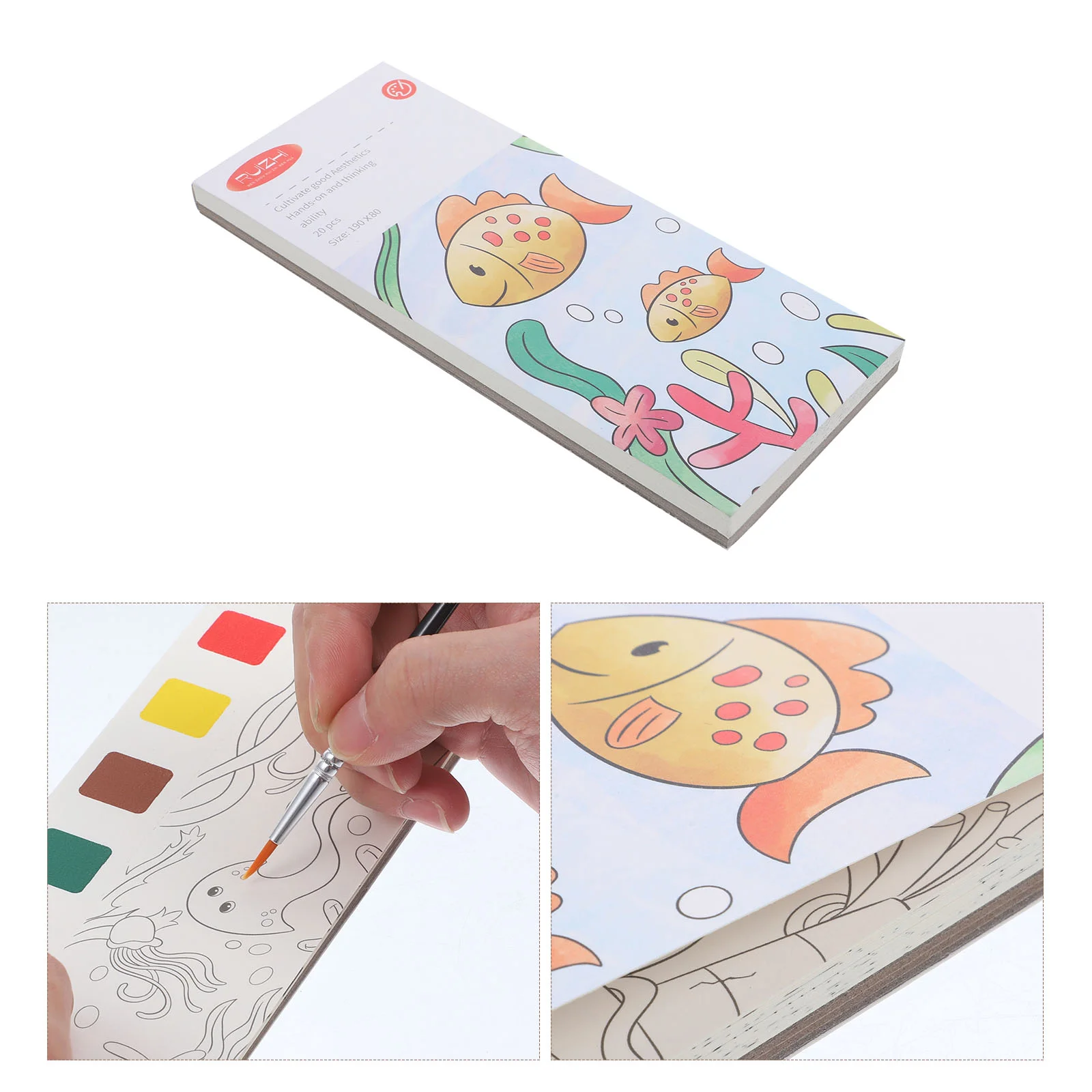 Watercolor Note Pad Coloring Books for Adults Kids Pocket Painting Mini Paper Bulk Pigment Child Toddler