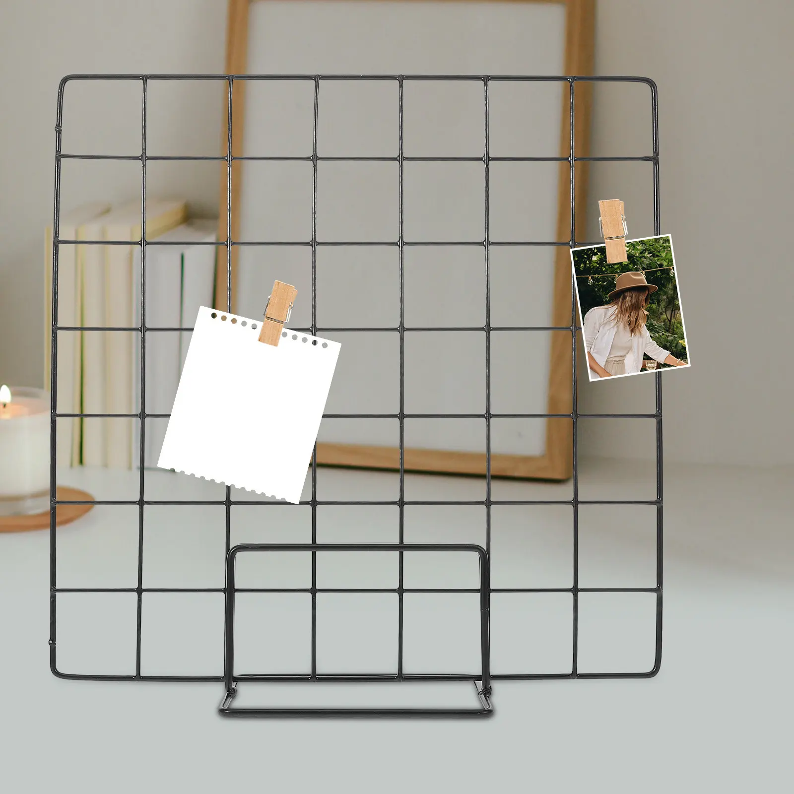 Adjustable Metal Grid Display Holder for Jewelry, Art, Photos & Craft Booths – Countertop Organizer