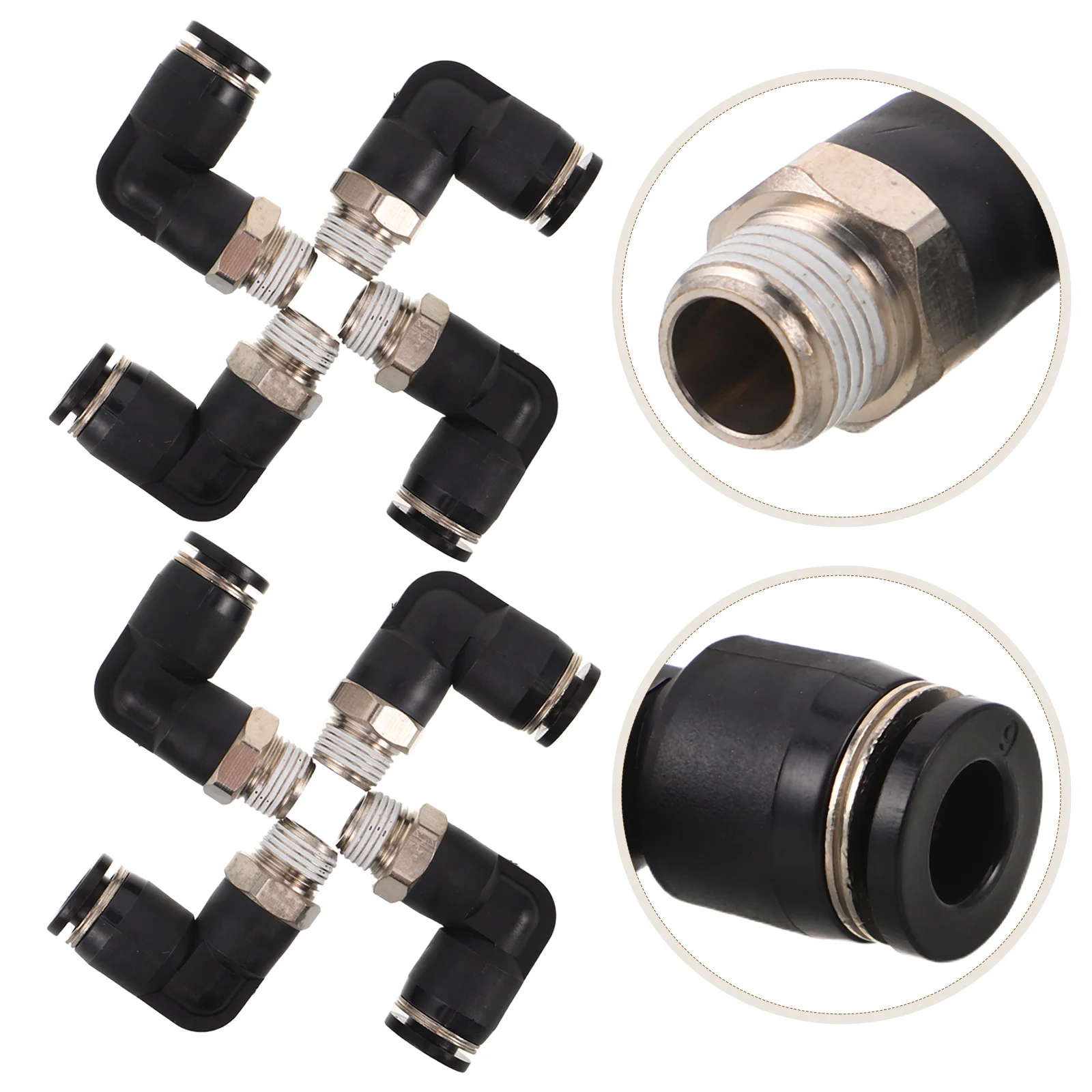 

8Pcs Pneumatic Quick Connectors Metal Elbow Fittings Push to Connect Air Hose Connectors Wide Compatibility Elbow Coupling