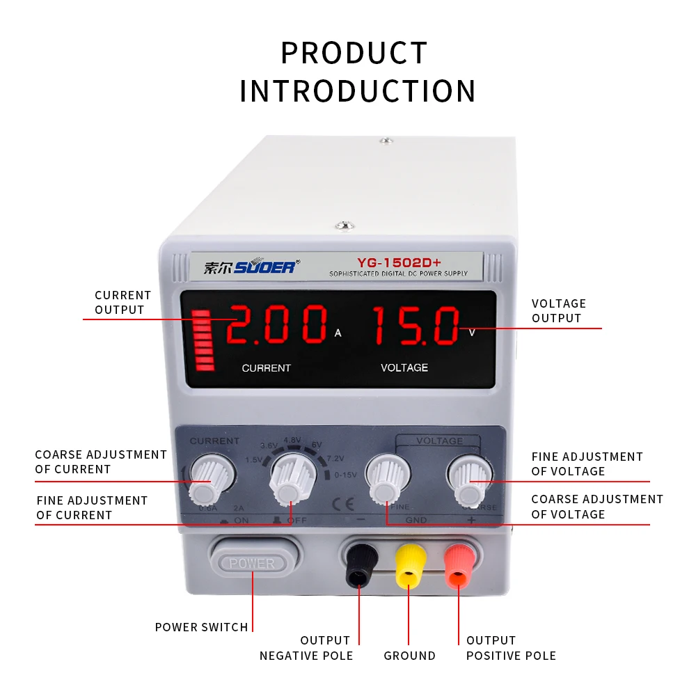 قابل للتعديل الدقة تيار مستمر الجهد المنظم 220 فولت تحويل شاشة الكريستال السائل إمدادات الطاقة مستقرة لإصلاح الهاتف 240 فولت 15 فولت 2A
