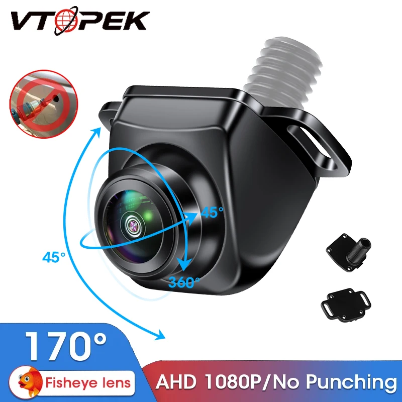 

Vtopek Fisheye Lens AHD CVBS Vehicle Rear View Car Camera Starlight Night Vision 170 Degree Camera No Drilling for VW Ford Lada