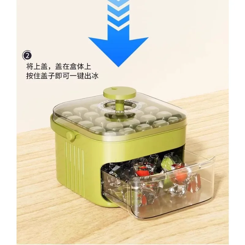 cube mold Frozen cubes Food grade Press grid Refrigerator Homemade cube storage box