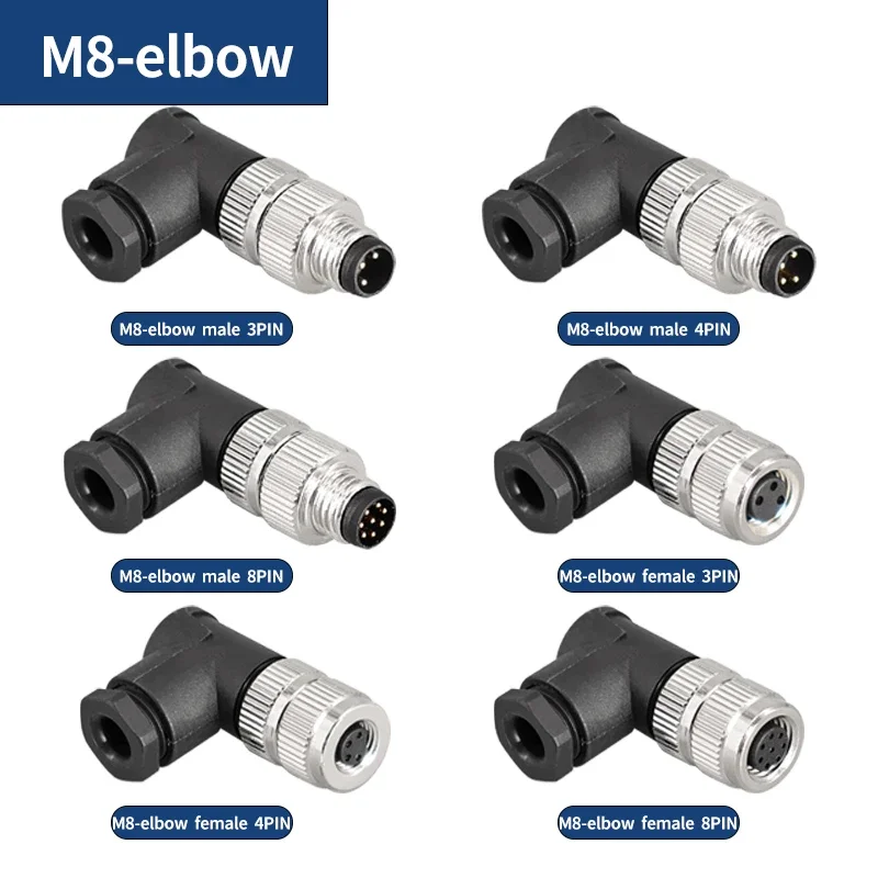 

M8 waterproof connector - 3P4P male female M8 waterproof aviation plug socket sensor cable connector