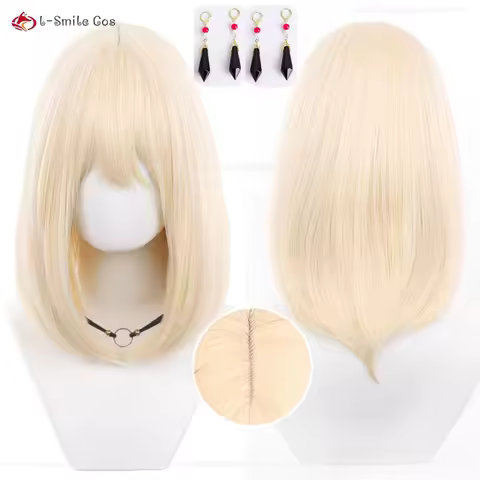 Anime Misumi Hatsune Ave Mujica Cosplay Wig 40cm Light Gold Wigs Misumi Uika Doloris Cosplay Wig Heat Resistant Synthetic Hair