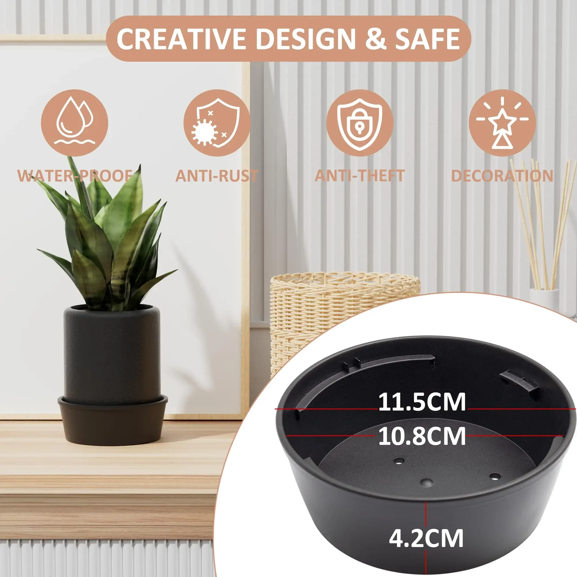 الإبداعية التمويه بوعاء قاعدة مكافحة سرقة كلمة المرور مفتاح صندوق مكتب في الهواء الطلق فناء مفتاح المنظم صندوق تخزين #4