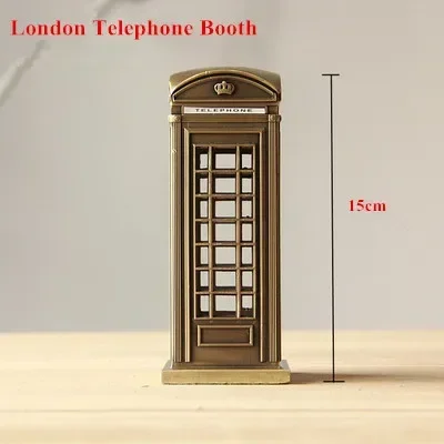 Fashion Metal Model London Telephone Booth Figurine Zinc Alloy Home Bar Decoration Travelling Sourvenir  Business Gift