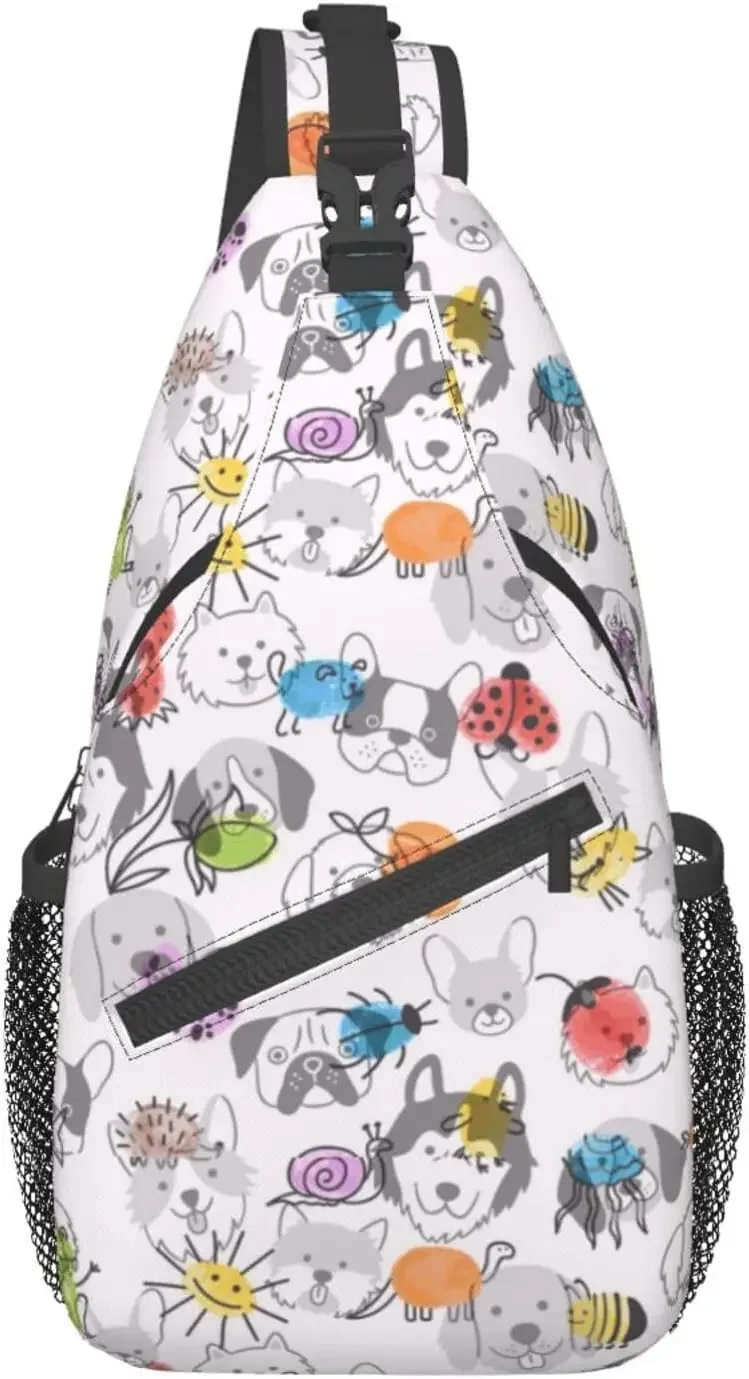 Afbeelding 5: Hond Sling Leuke Crossbody Borst Dagrugzak Casual Rugzak Dierenschouder Leuke herentas
