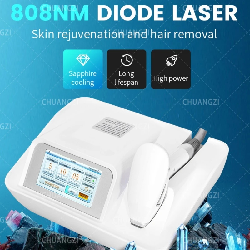 

Diode Laser Hair Removal Device 2000W 808nm Skin Rejuvenation Ice Alexandrit Permanent Cooling Painless Epilator Machine Salon