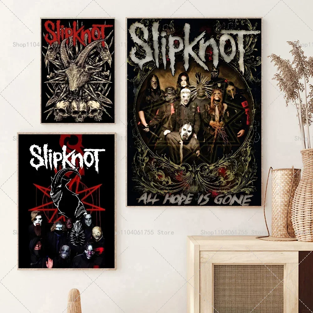 Rock S-Slipknot Band Poster Canvas Painting Wall Art for Picture Coffee House Bar Living Room Bedroom Restaurant Home Wall Decor