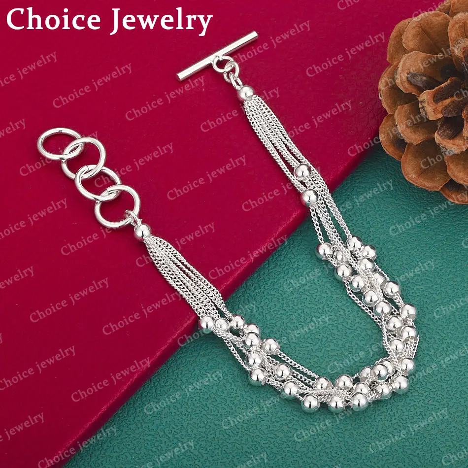925 Sterling Silber OT-Schnallenkette mit glatten Traubenperlen, Armband für Damen, modisch, für Hochzeit, Verlobung, Party, Schmuck, Geschenk