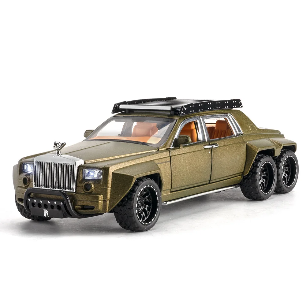 1:32 Rolls-Royce Phantom 6*6 véhicule tout-terrain moulé sous pression en alliage de métal modèle de voiture son lumière retirer Collection enfants jouet cadeaux