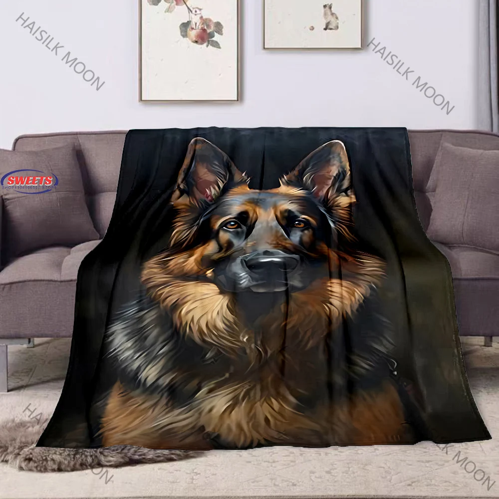 Exclusive Benefits for Dog Lovers German Shepherd Printed Blanket Gifts for Men, Flannel Fleece Throw for Room Bed Sofa Office