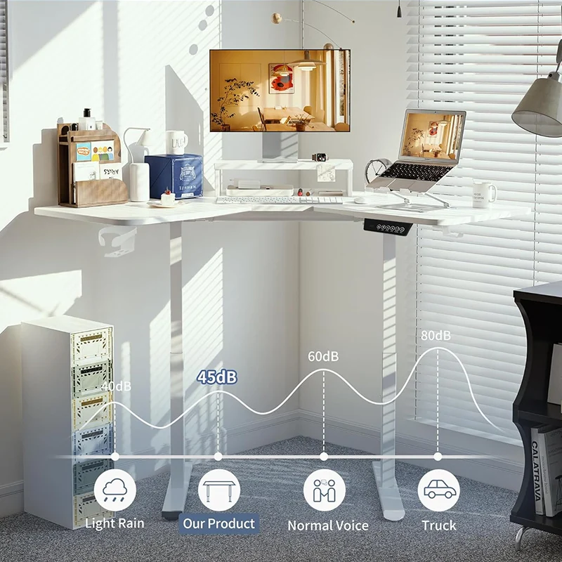 L Shaped Standing Desk Height Adjustable Electric Corner Standing Desk Sit Stand Lifting Computer Table Home Office Gaming Table