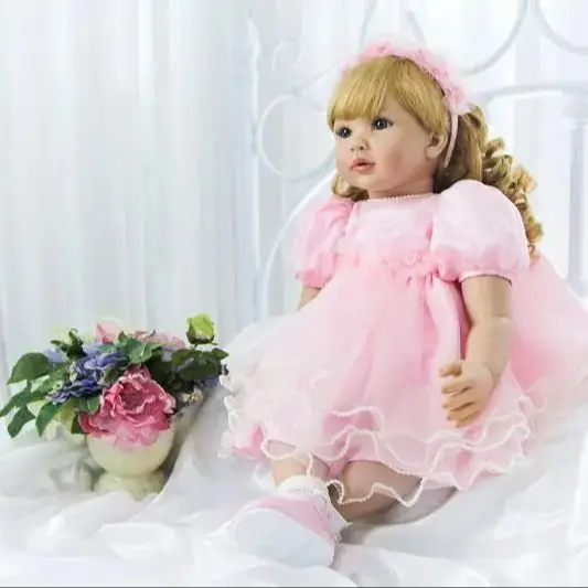 BZDOLL 24inch Soft Silicone Reborn Toddler Alive Princess Babies 60cm Real Looking Girls Lovely Birthday Gift