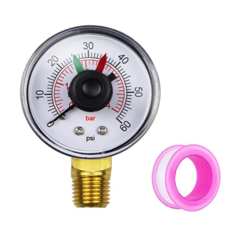 190058 Pressure Gauges 0-60PSI,2” and Clean Filter Water Pressure Gauges with 1/4NPT Bottom Mount