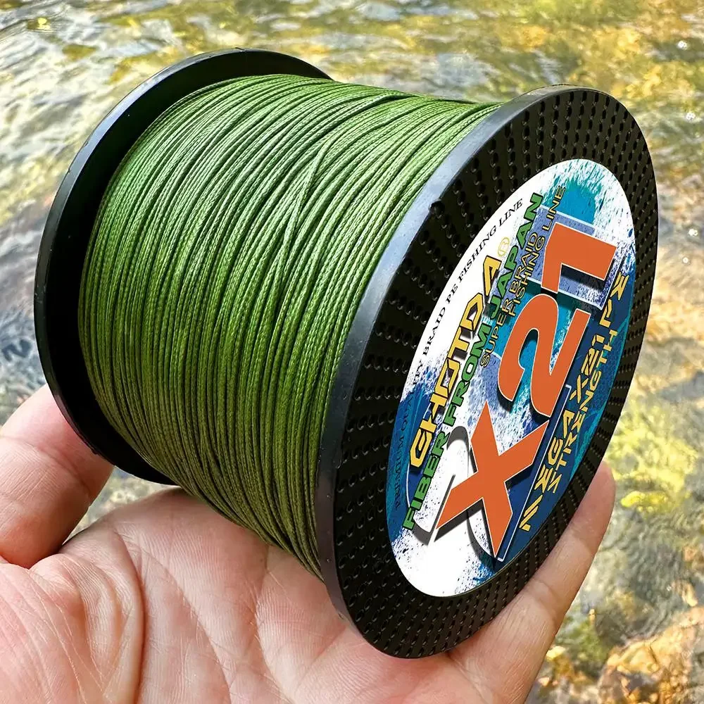 GHOTDA 21 brins 300M lignes de pêche Super forte 27-212LBS Multifilament PE tresse carpe ligne océan résistance à l'usure X21 PE ligne