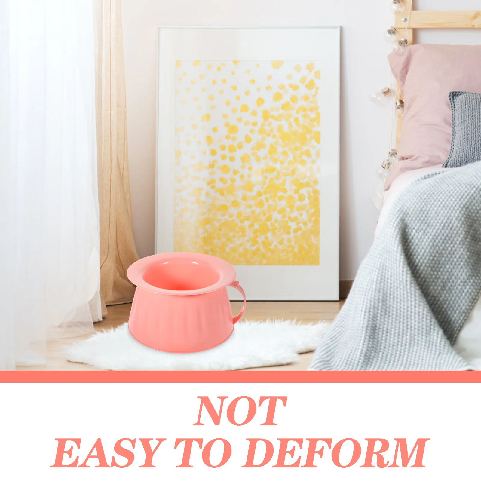 

Portable Chamber Pot Lightweight Durable Pp Material Compact Design Flat Base Safe Edges Easy Clean For Home Bedroom Night Use