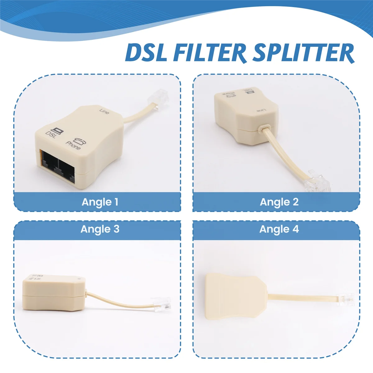 Practical-3Pcs DSL Filter Splitter für Telefon Linie Telefon Jack Splitter In-Line DSL Filter Telefon Modem ADSL Splitter filter