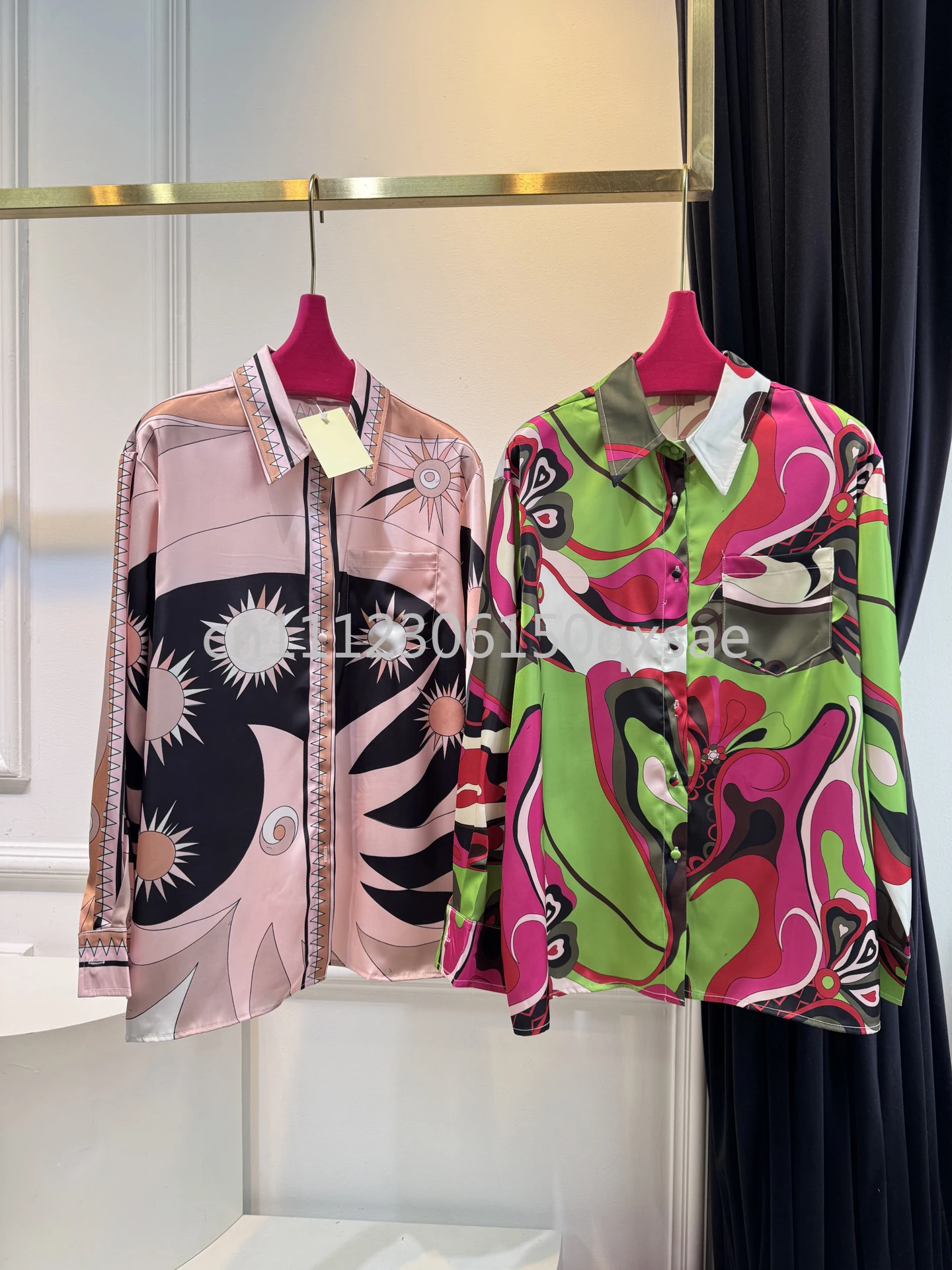 Luxury Design Women's Silk Long-sleeve Tops with Letter Signature Logo Designer Brand Lady Sexy Long Shirts Shirts Summer Sets