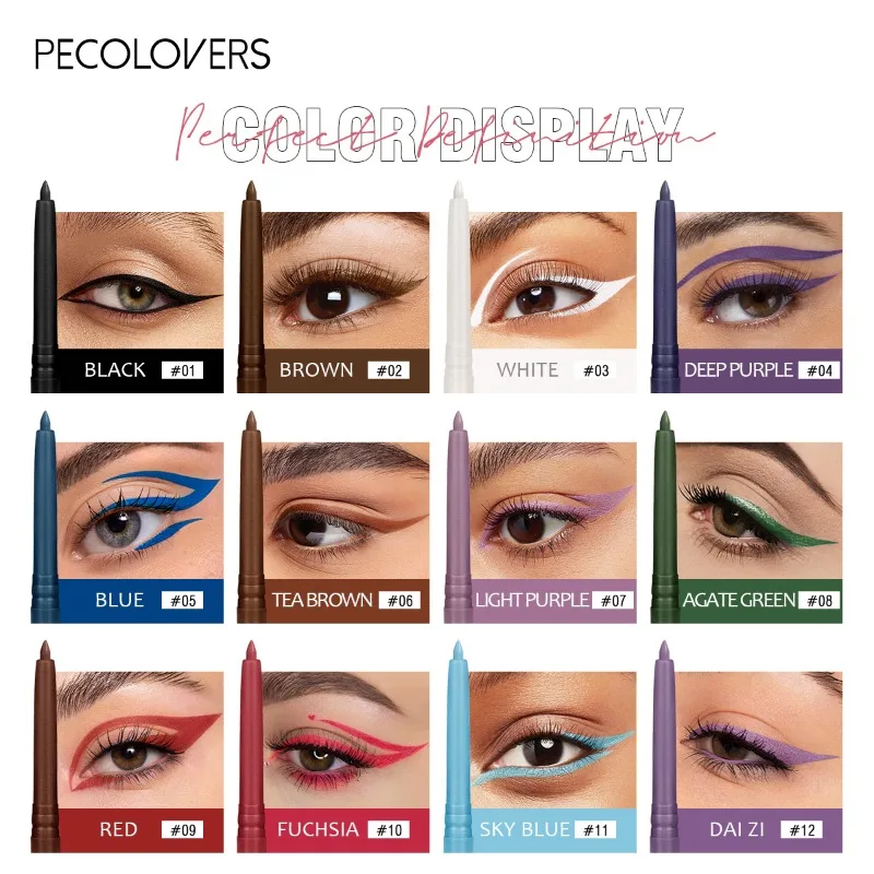 Stylo Eyeliner de couleur soyeuse imperméable, facile à glisser, riche en couleur, Anti-taches, adapté aux Festivals de musique et aux fêtes, 1 pièce