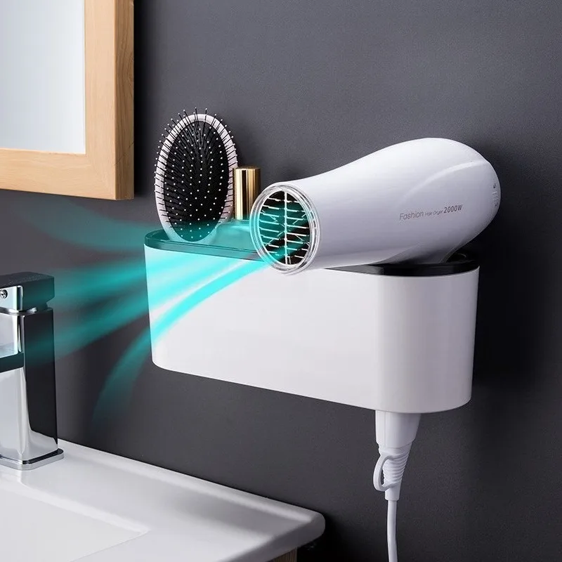 

Держатель для фена DAOYA - белый органайзер для инструментов, крепление на дверцу шкафа, для хранения стайлеров, плойок и других инструментов для укладки волос в ванной