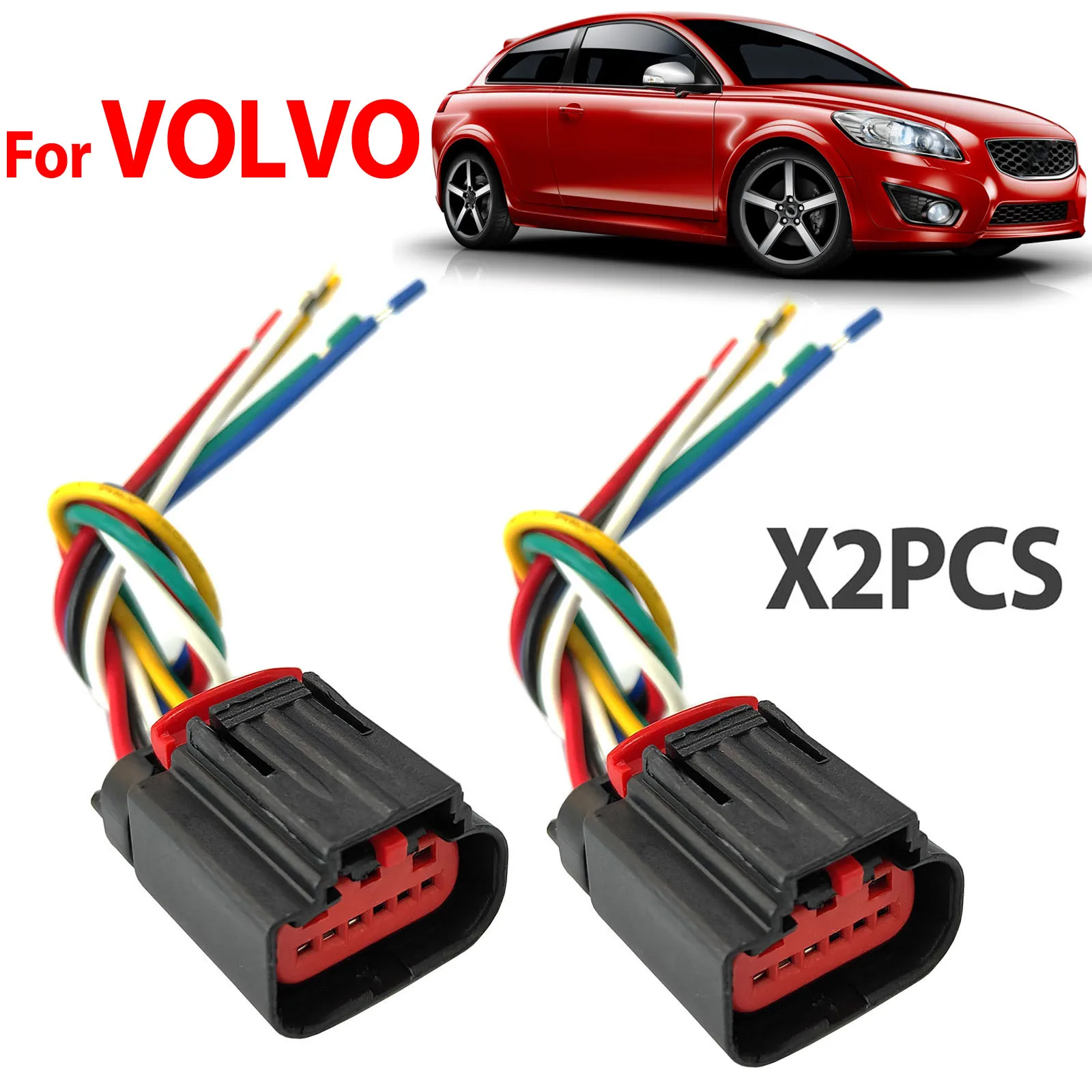 

2x For Volvo C30 C70 S40 S60 S80 MK2 V40 V50 V60 V70 XC60 MAF Mass Air flow Meter Sensor 6PIN Connector Plug Loom For 30777415