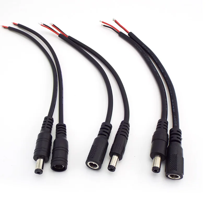 5A 7A DC Male Female Copper Power Supply Connector extension Cable 16/18/20/22awg 5.5MMx2.1mm Wire For LED Strip light diy car