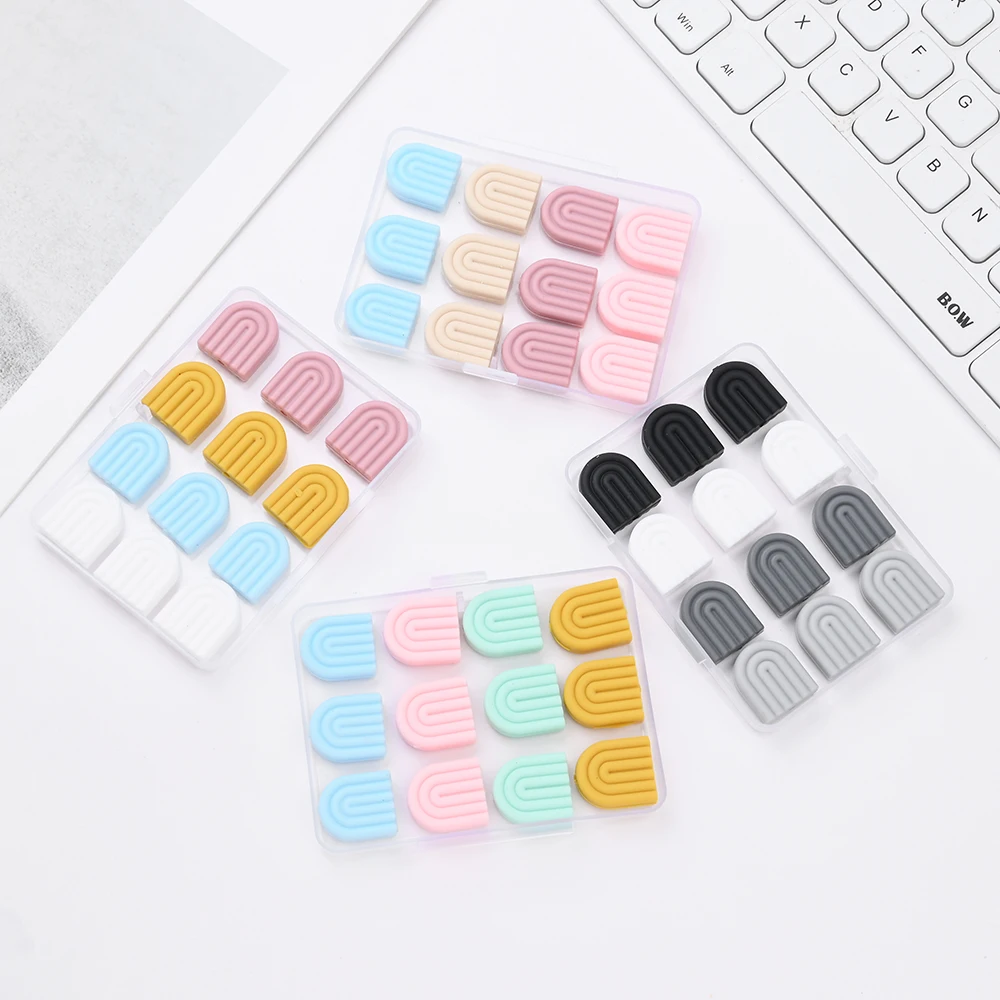 20Pcs Rainbow Silicone Beads Set BPA Free Silicone Beads For Jewelry Making Bulk DIY Necklace Pacifier Chains