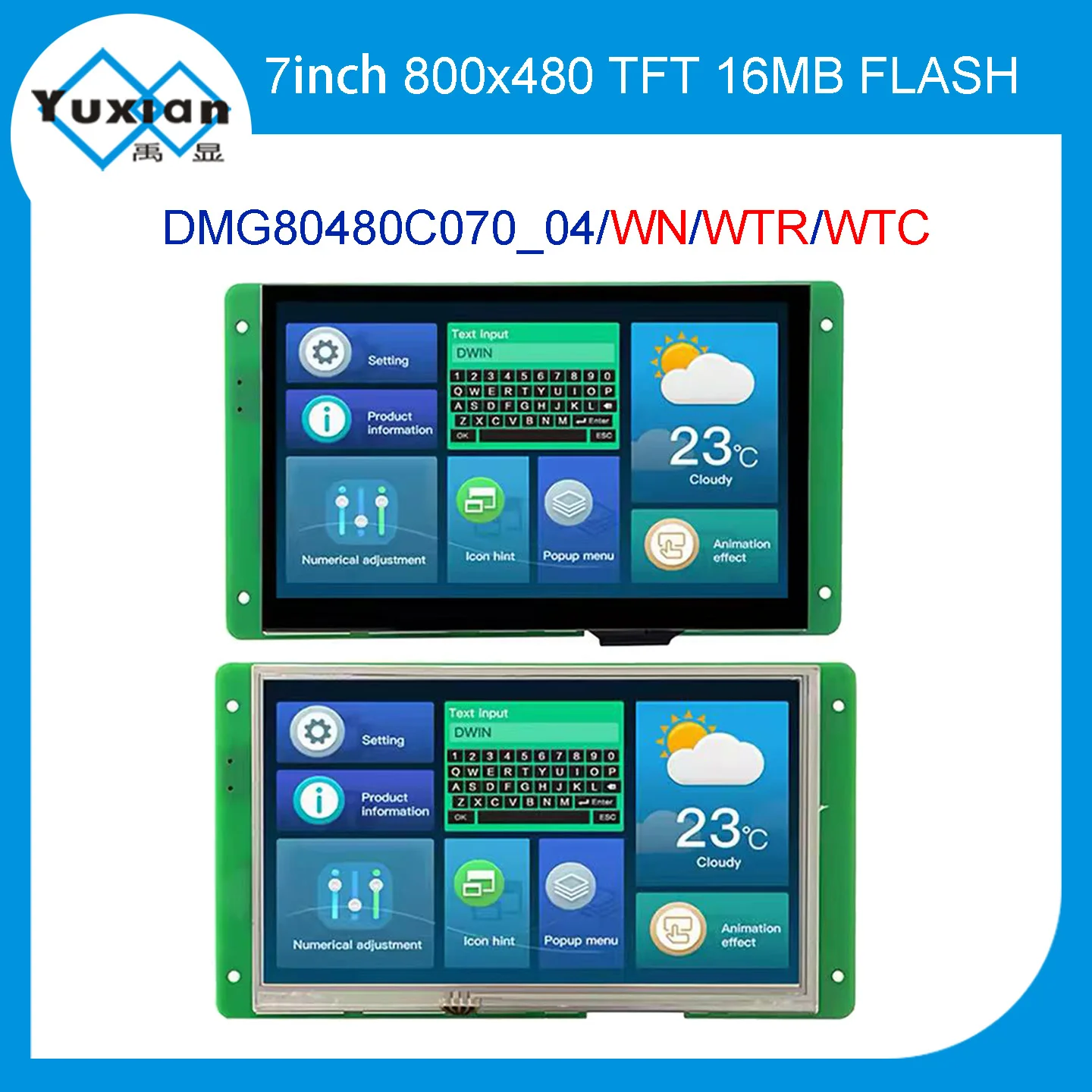 DMG80480T070_05WN WTR WTC 7-inch 800*480 HMI Smart UART Industrial Intelligent Serial Grade Touch Panel Original New