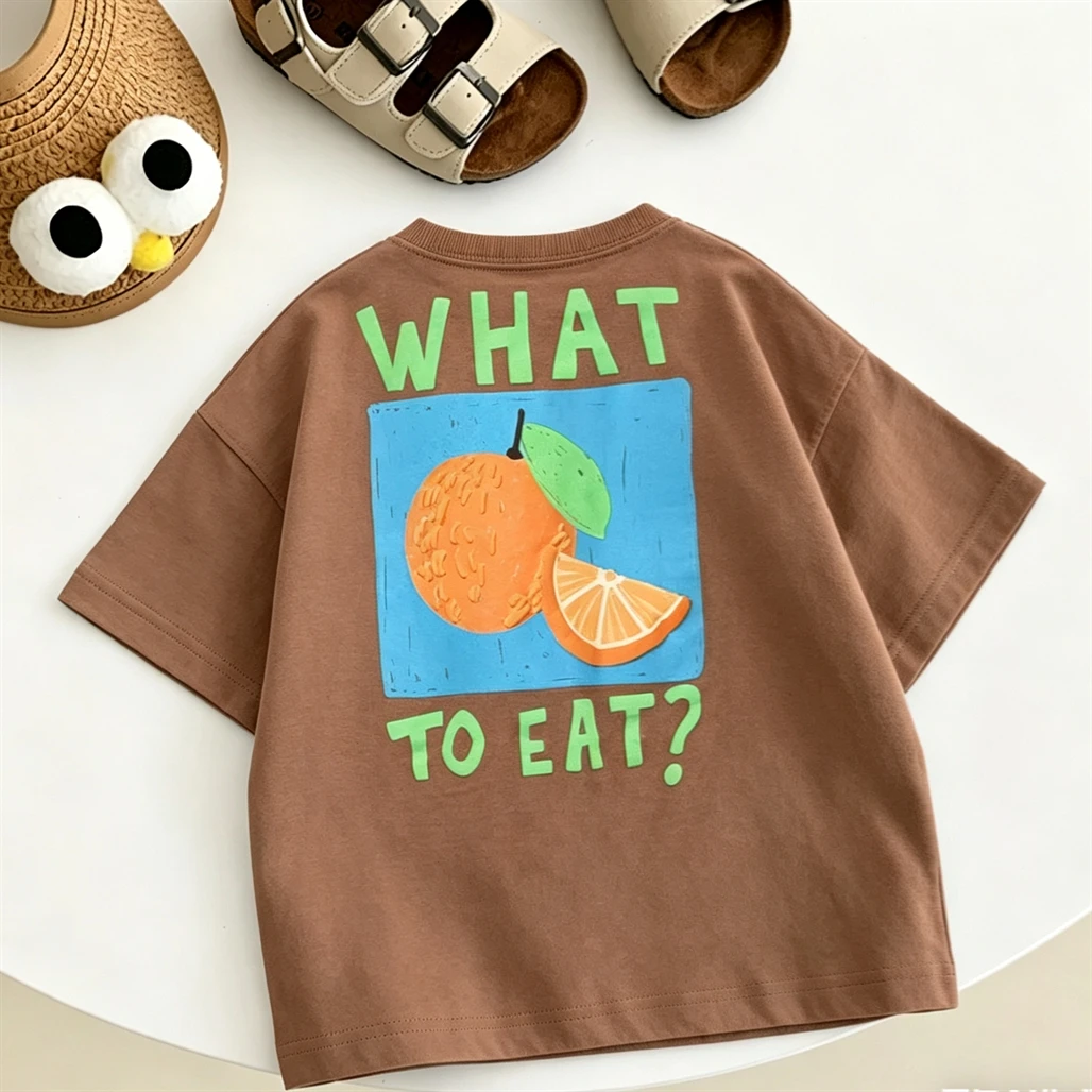 New Child Short-sleeved Tops Lovely Printed TShirt 2026 Summer Clothes Crewneck Base Shirt Toddler Simple Versatile T Shirt