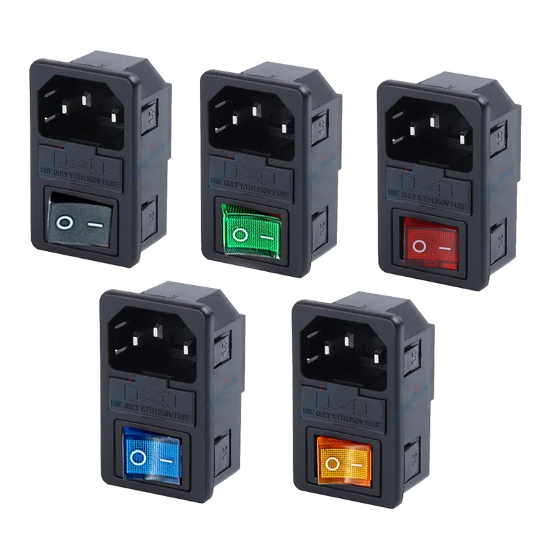 C14 C13 مقبس التيار المتردد مع التبديل ذكر أنثى 250 فولت 10A محول القابس جاك Rewirable الطاقة المقابس الكهربائية منافذ التيار المتناوب #1