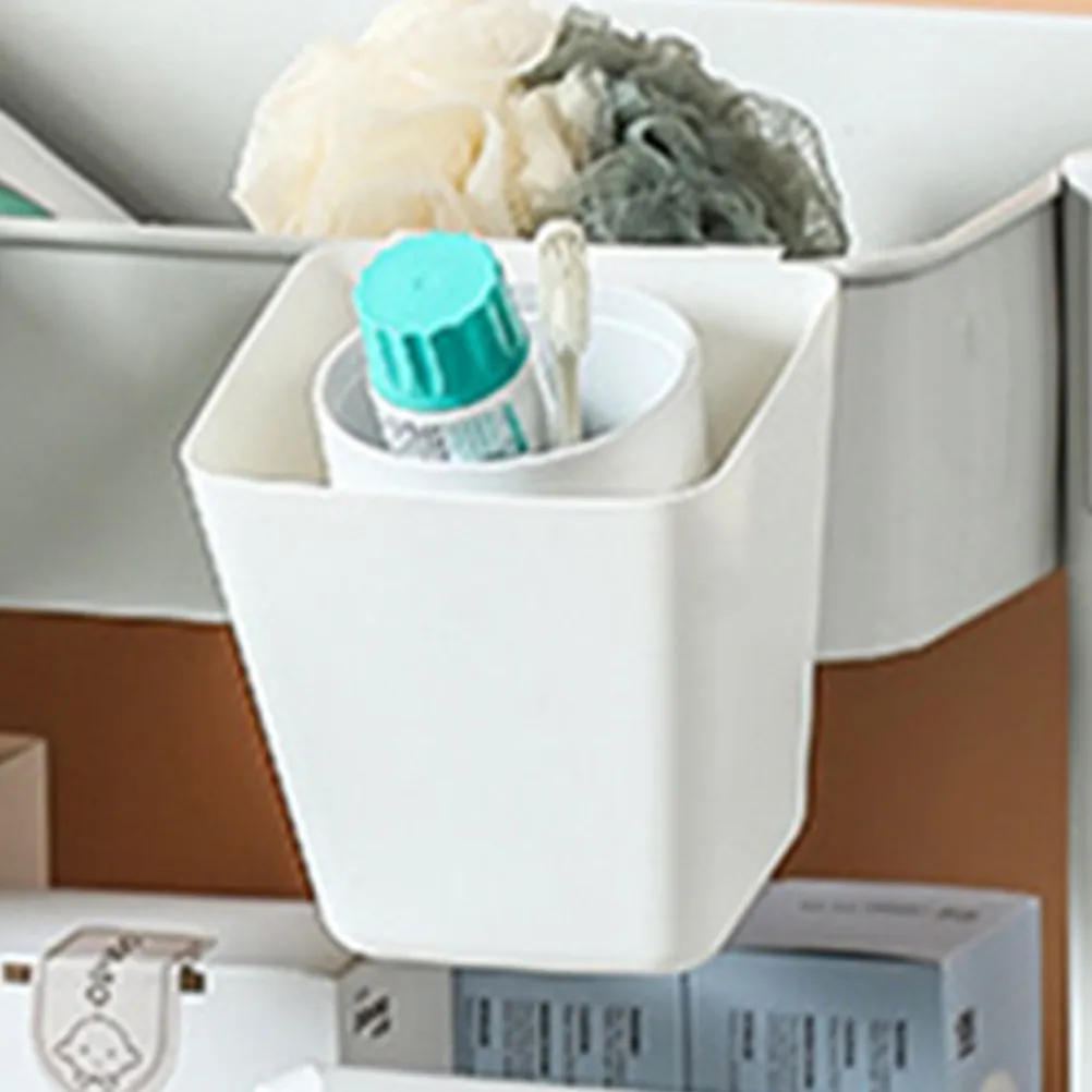 2Pcs Fashionable Sturdy Plastic Pen Holder Wall Mounted Large Capacity Desk Tidy Organizer for Office School Classroom