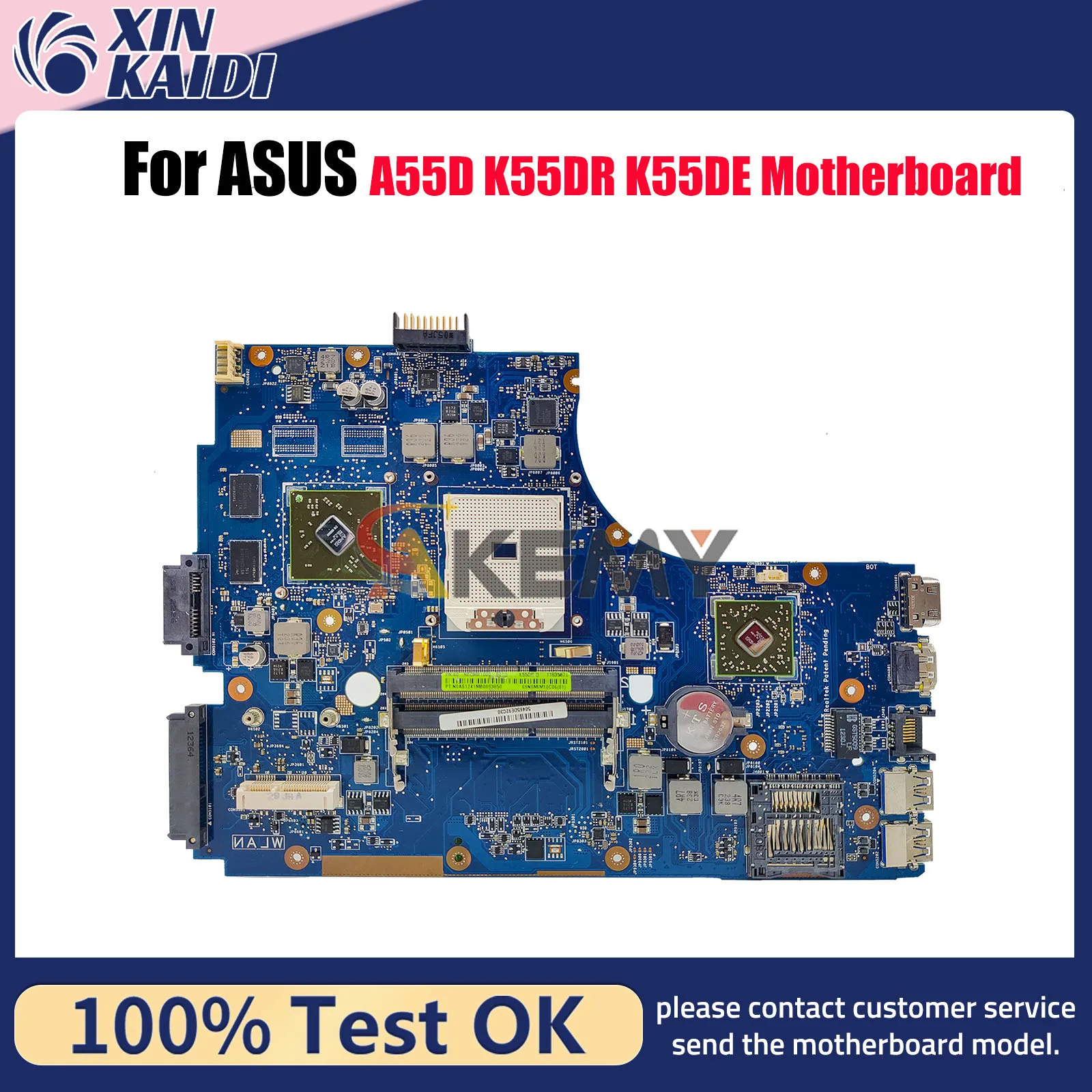 

K55DR Laptop Motherboard For ASUS K55DR K55DE K55D A55D Notebook Mainboard This item is in stock 100% tests OK fast shipping