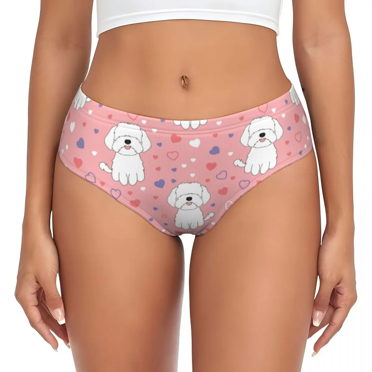 Maltipoo Moodle para amantes de los perros, ropa interior transpirable, personalizada, amor, blanco