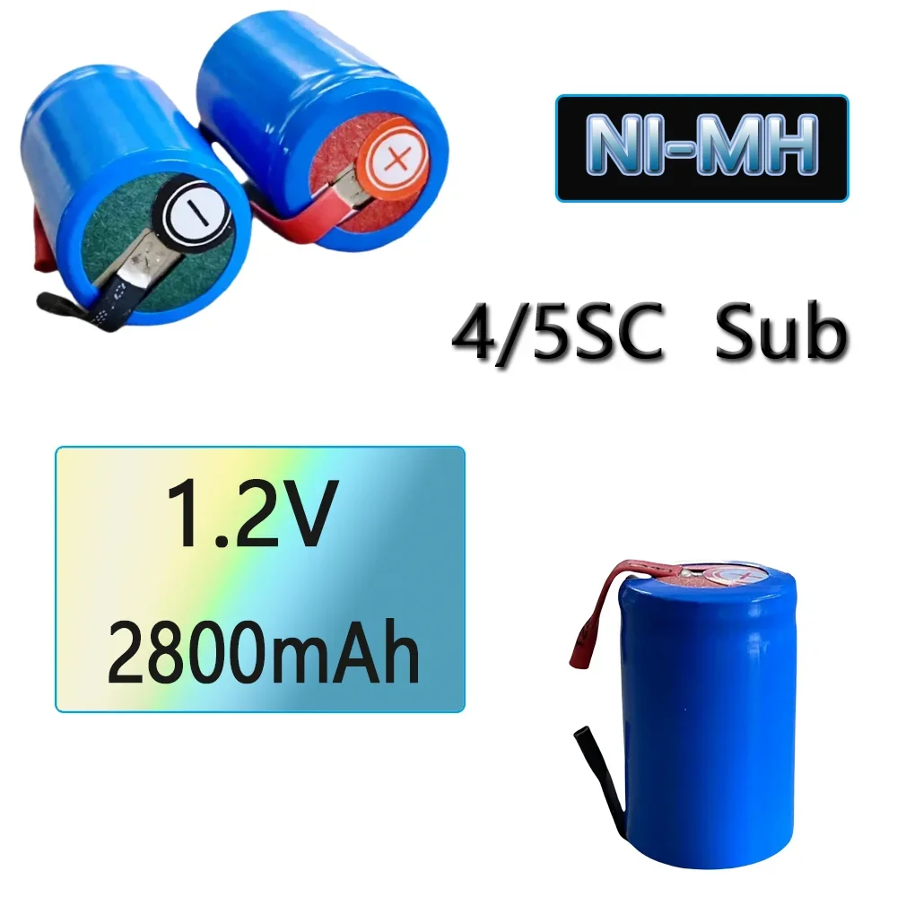 

4/5SC SC Sub C li-ion Li-Po Lithium Battery High-Discharge 1.2V 2800mAh Rechargeable Ni-MH Batteries With Welding Tabs